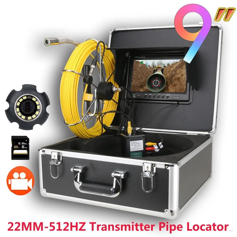 visiPower visiPower 7" Monitor DVR Sewer Camera 22mm IP68 1000TVL 12 LED 40m Cable 512Hz Locator — product photo