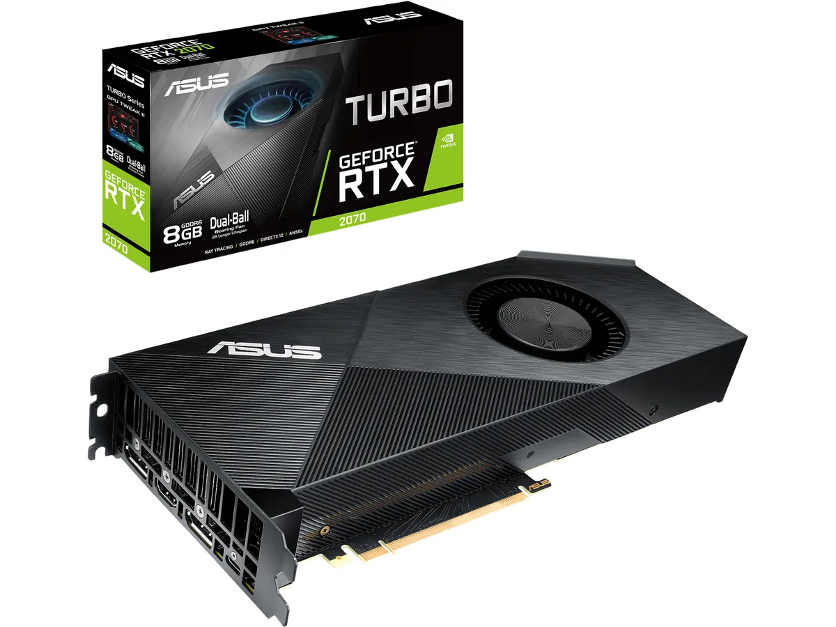 ASUS ASUS TURBO-RTX2070-8G GeForce RTX 2070 8GB graphics card — product photo