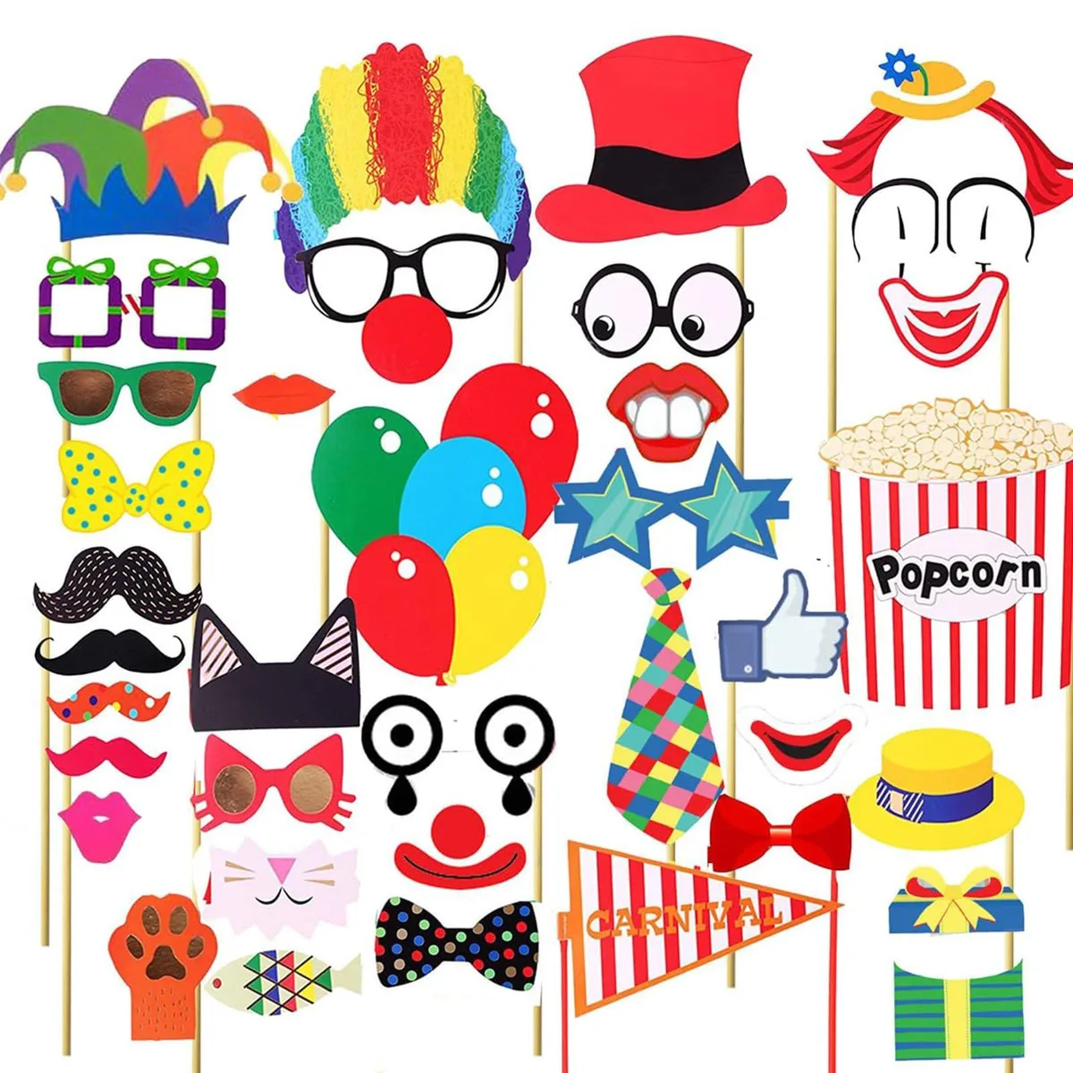Avery Birthday Day Photo Booth Props 36 Pcs — product photo