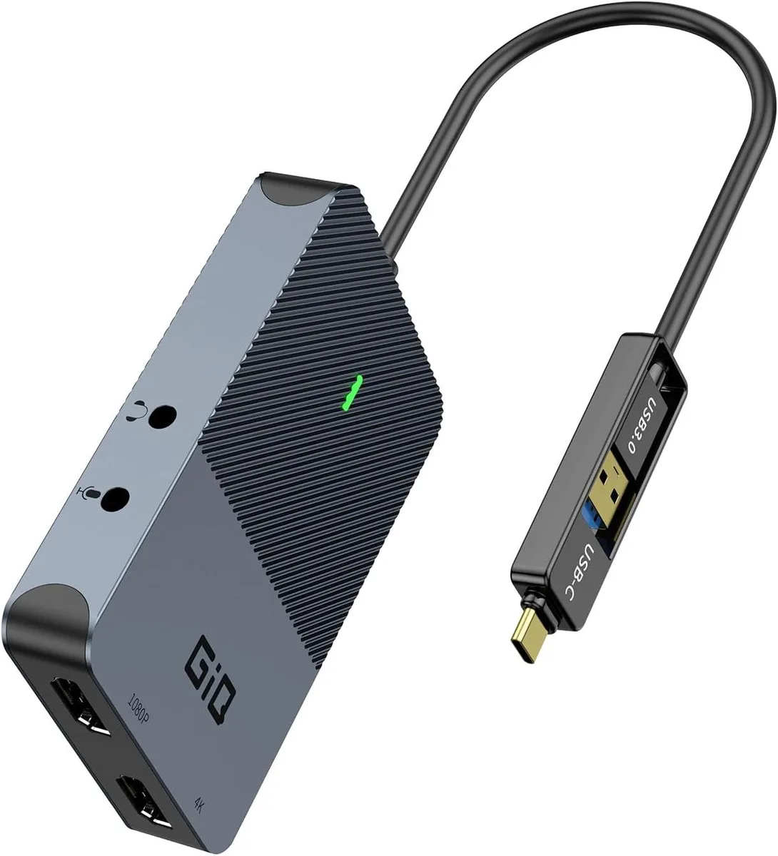 QGeeM QGeeM D6102H USB 3.0 to Dual HDMI Adapter 4K@30Hz 1080P@60Hz — product photo