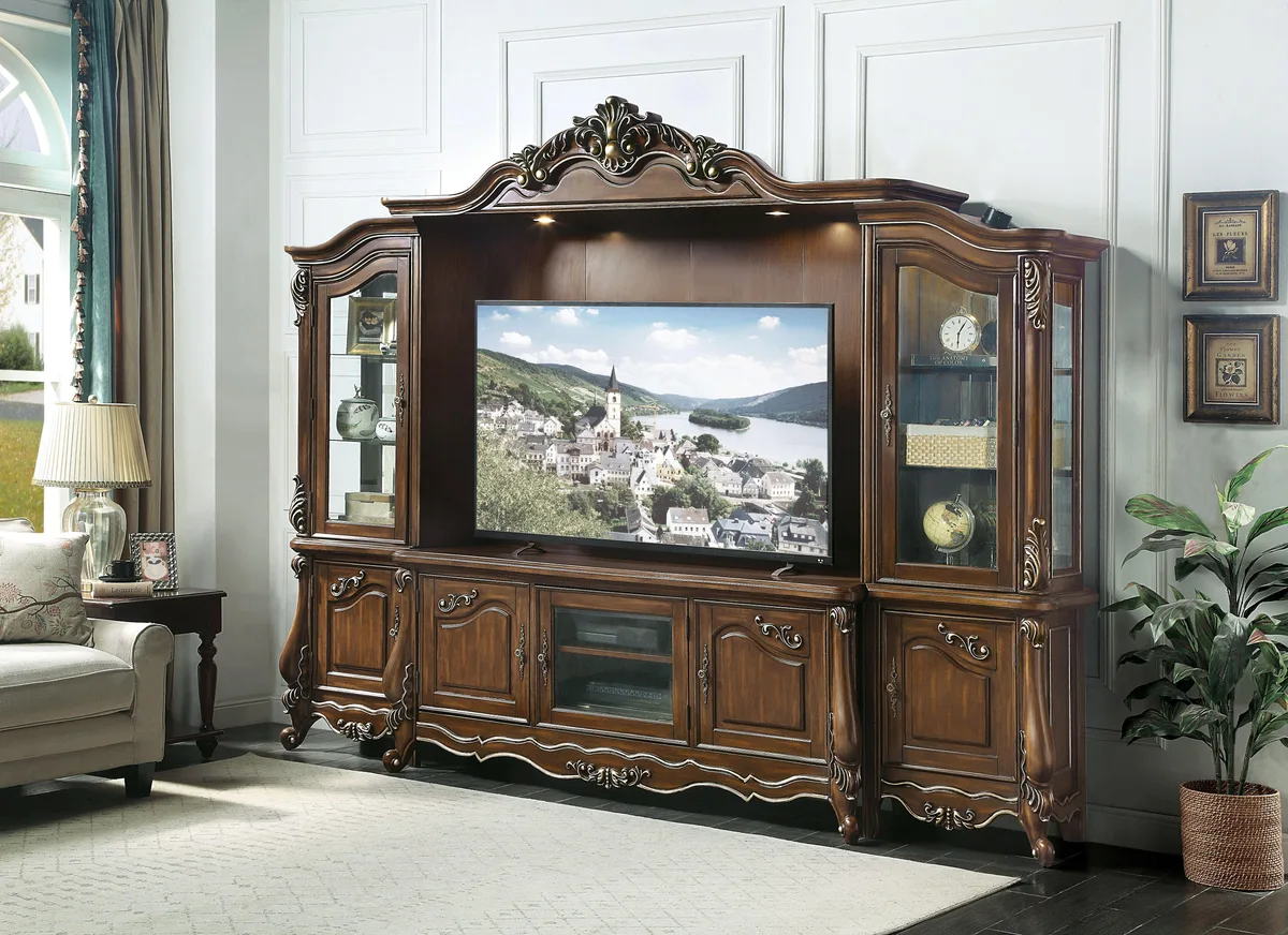 tuphen tuphen Latisha Antique Oak Finish TV Stand 68 — product photo