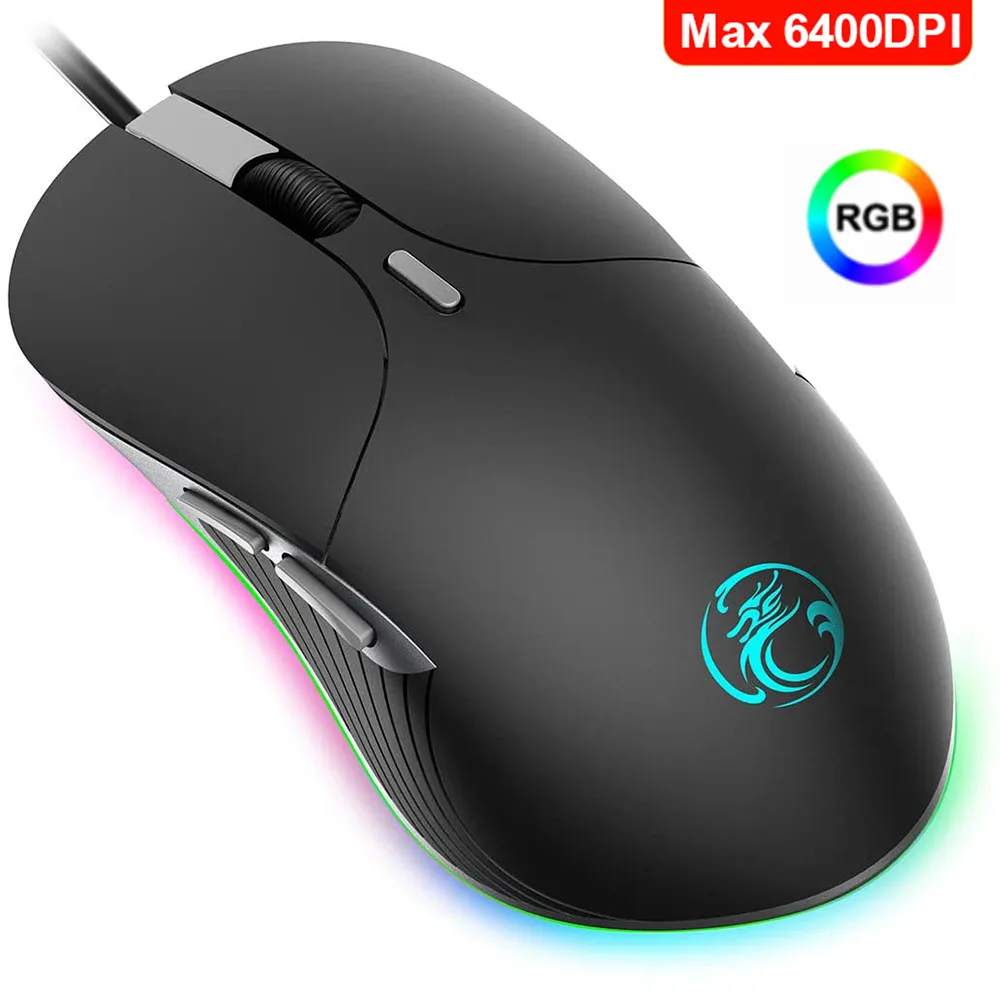 IHDAPP IHDAPP Wired Gaming Mouse 6400 DPI 6 Buttons Black 1.8m Cable — product photo