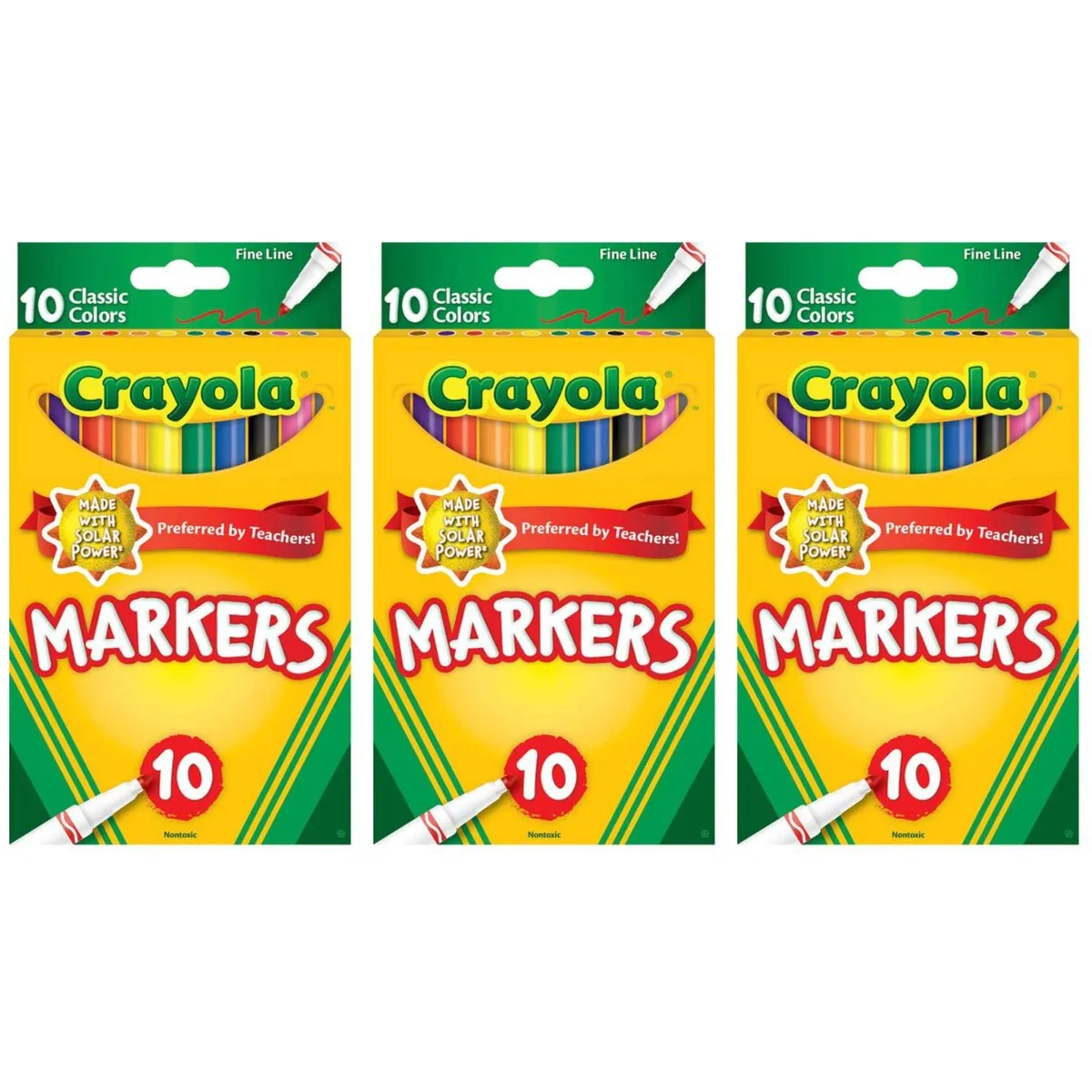 Crayola Crayola SP-52126012670270 Fine Line Markers 10 Count 3 Pack illustration — product photo