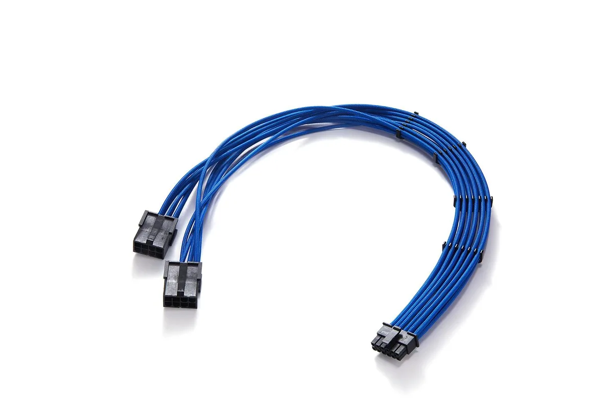 FormulaMod FormulaMod RTX 4070 12VHPWR 16Pin Male to 2x8Pin Female Extension Cord 17.7in Blue — product photo