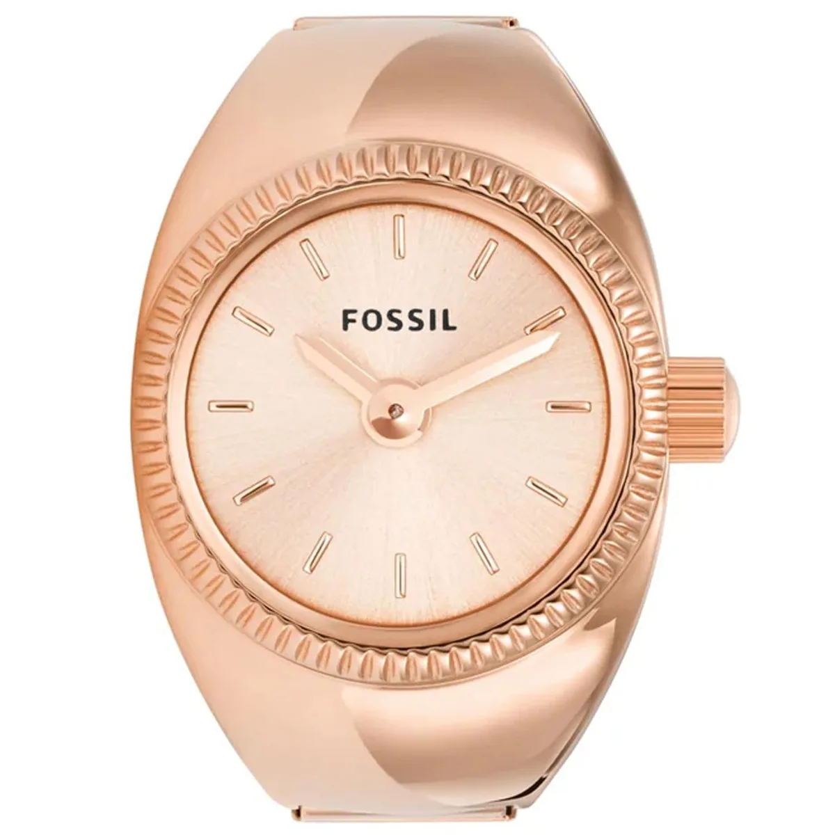 Fossil rose gold stainless steel quartz watch with matching bracelet