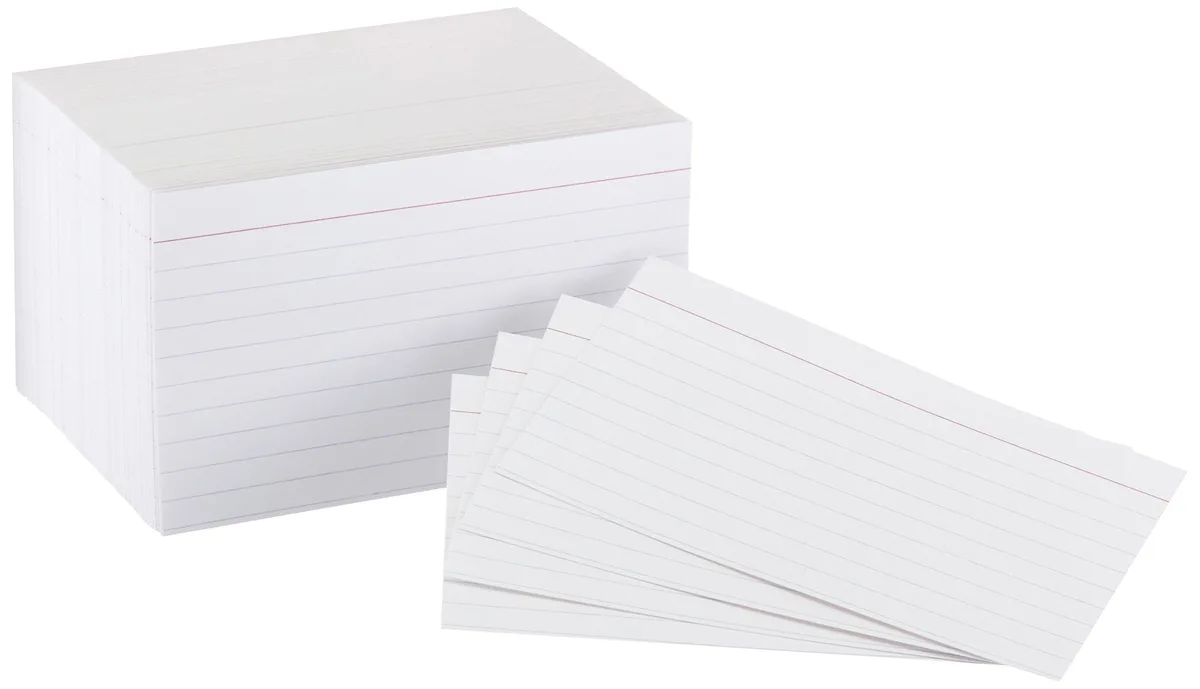 Amazon Basics Ruled Index Cards White 3x5 300 Count 114 lb 186 gsm — product photo