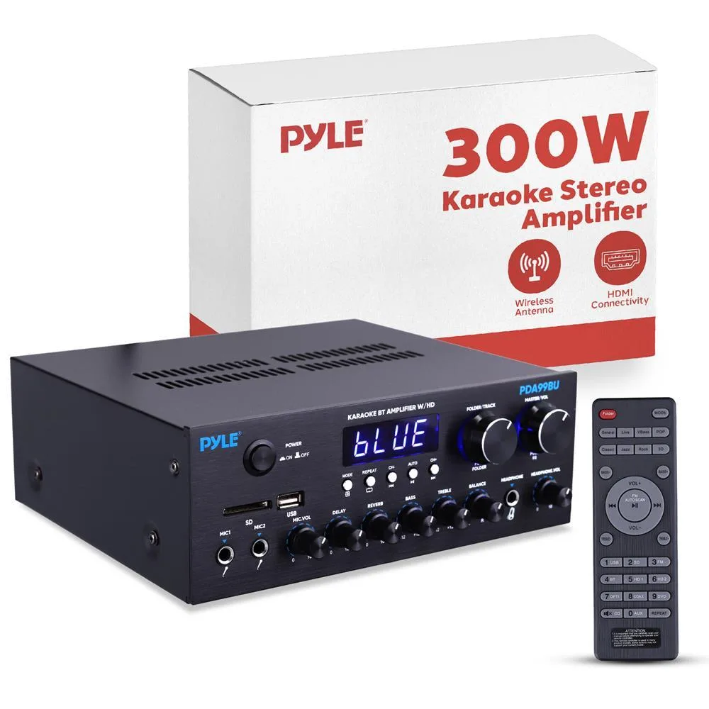Pyle Pyle PDA99BU 300W 2-Channel Receiver Bluetooth 5.0 HDMI — product photo
