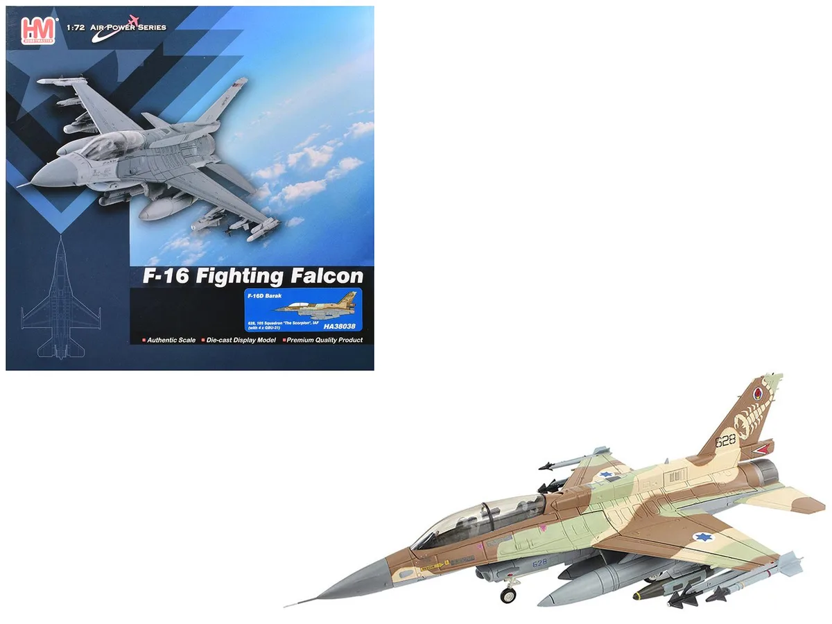 Hobby Master Hobby Master F-16D Fighting Falcon "The Scorpion" 628 105 Squadron 1/72 Diecast Model — product photo