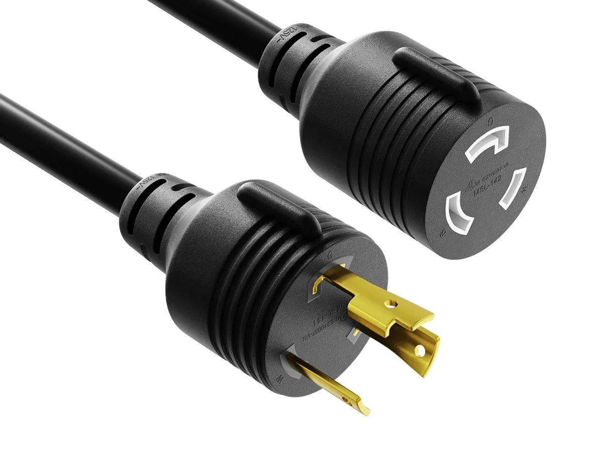 Cable Leader Cable Leader 6 ft NEMA L5-30P to L5-30R Locking Power Cord 10 AWG 30A 125V Black — product photo
