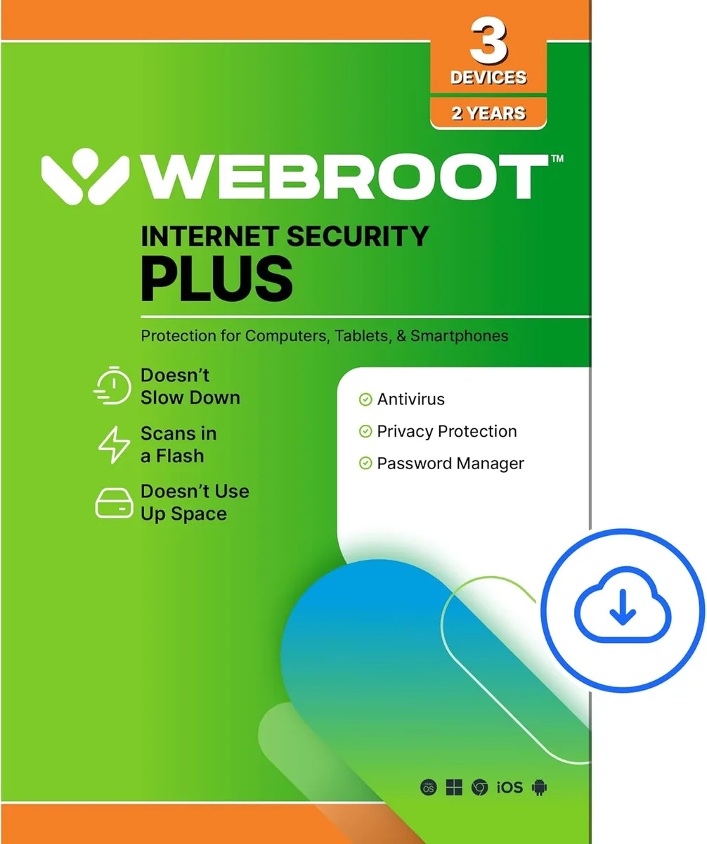 Webroot Software, Inc. Webroot Software, Inc. 25123-16 SecureAnywhere Internet Security Plus 3 Device 2 Year Download — product photo