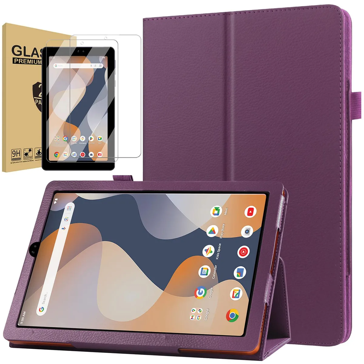 anicestore anicestore 100135923 Case for ONN 8" 2024 Purple with 2 Tempered Glass — product photo