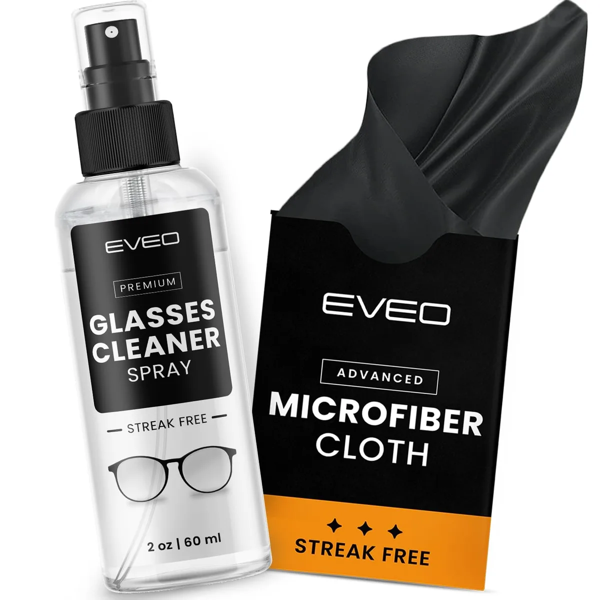 Small rectangular spray bottle with microfibre cloth
