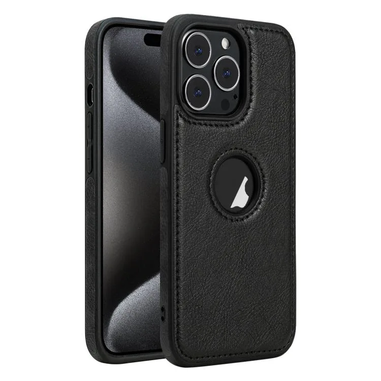 eForChina eForChina iPhone 15 Pro Max Leather Texture Stitching Flip Case Black — product photo