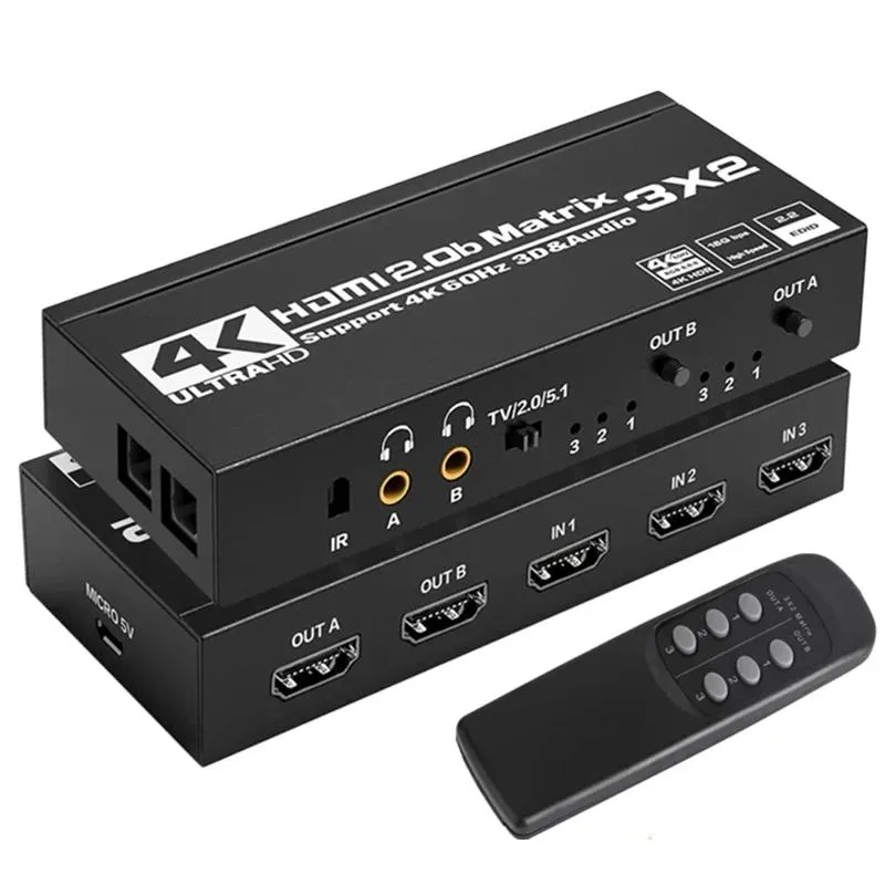 YINGHUA YINGHUA 3x2 HDMI Matrix Switch 4K 60Hz KVM Switch — product photo