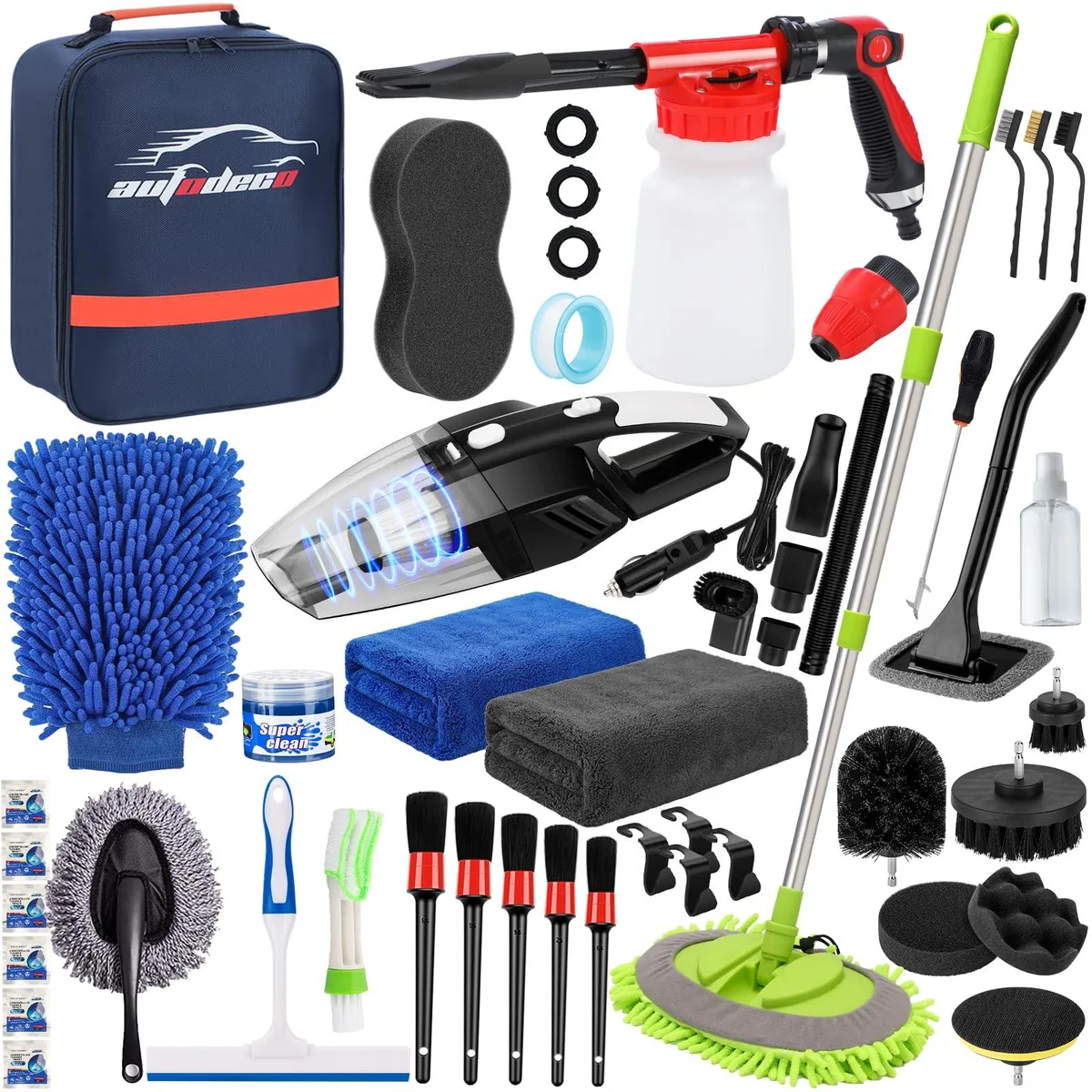 Scosche XYA014-Washkit-D43Pcs-Blue 43-piece interior care kit — product photo