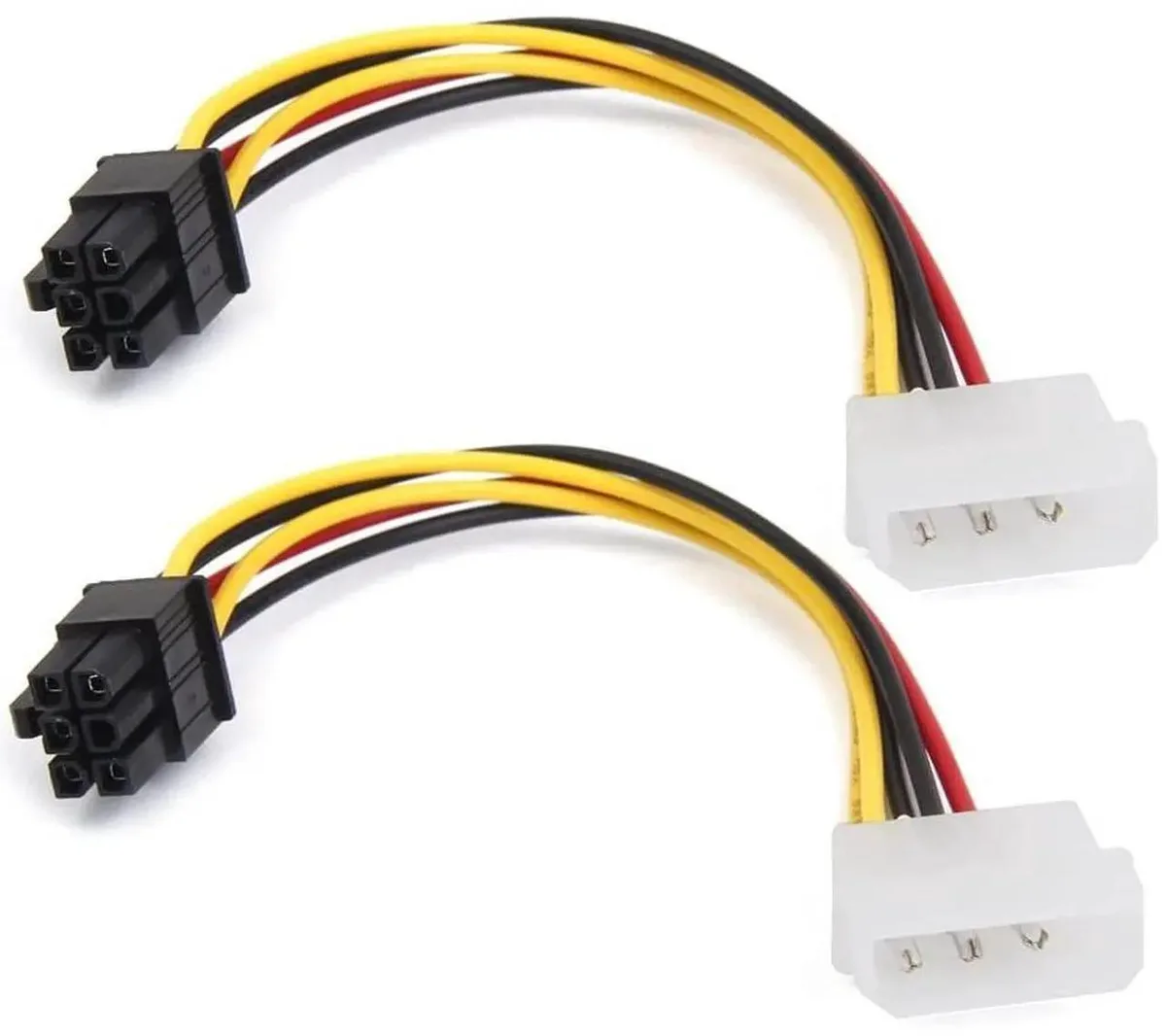 SMUGDESK SMUGDESK 4Pin Male Molex to 6Pin Female PCIE GPU Power Adapter Cable 18cm 2 Pack — product photo