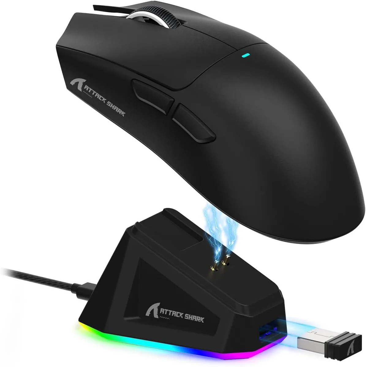 AUTYUE AUTYUE X11 gaming mouse, 62 g, 22 000 DPI, PAW3311, tri-mode, RGB dock — product photo