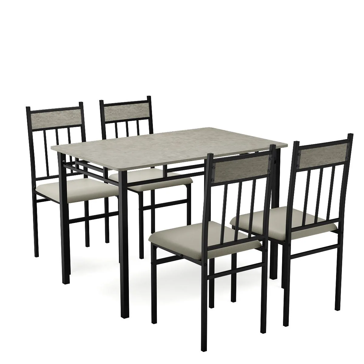 Costway Costway 5 Piece Faux Marble Dining Set 42×27.5×30 in Table 4 Grey Chairs — product photo