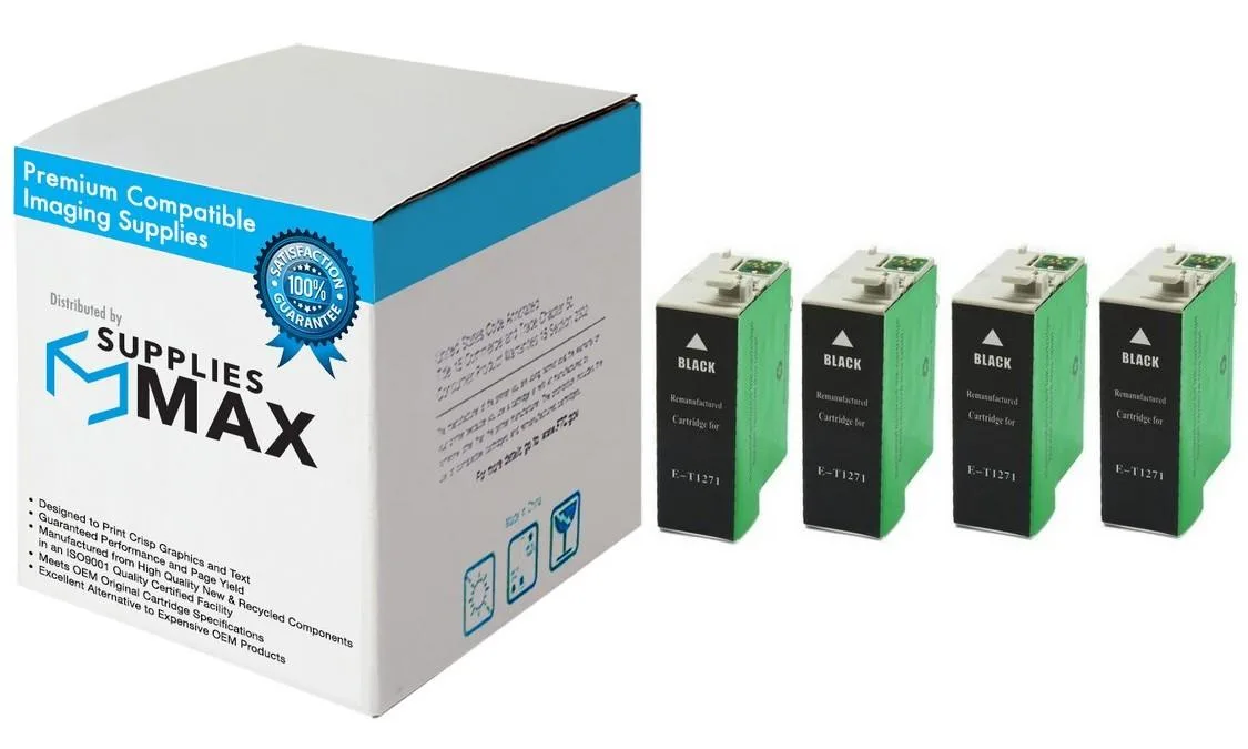 SuppliesMax SuppliesMax Remanufactured Black Inkjet 4-Pack 945 Pages Epson T127120_4PK — product photo