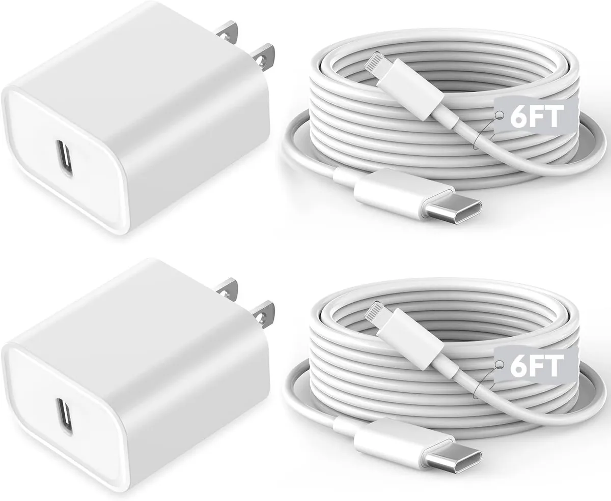 MCHOSE MCHOSE USB-C to Lightning Cable 6ft 2-Pack with 20W PD 3.0 Charger — product photo
