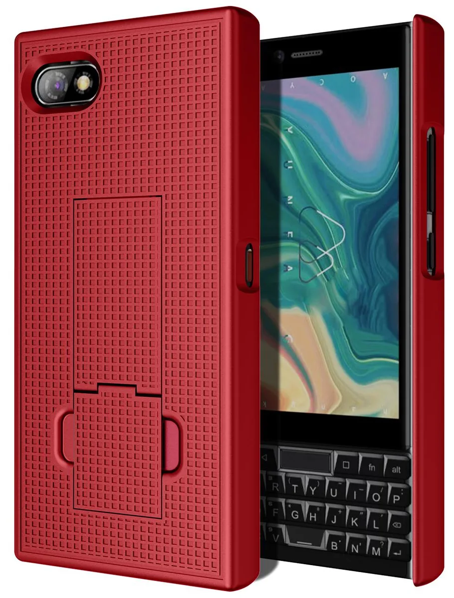 Nakedcellphone Nakedcellphone Red Grid Texture Kickstand Case for Unihertz Titan Slim (2022) 1.5mm — product photo