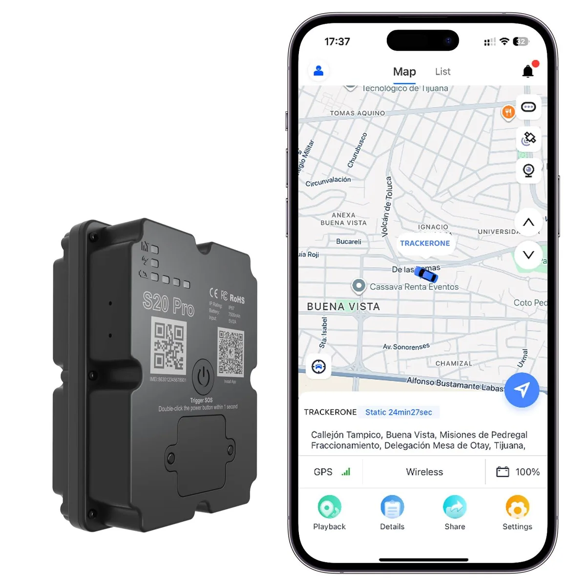 Trackerone GPS Navigation 7500mAh 180 Days IP67 Magnetic — product photo