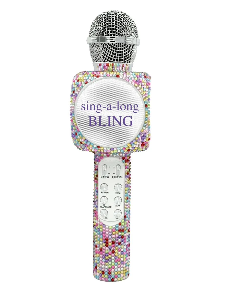 Wireless Express WE-BLING-MIC Bluetooth Karaoke Microphone Confetti Bling — product photo