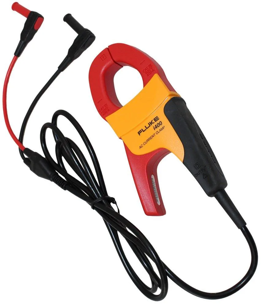 Fluke I400 AC current clamp with 1.5 m cable and right-angle banana plugs