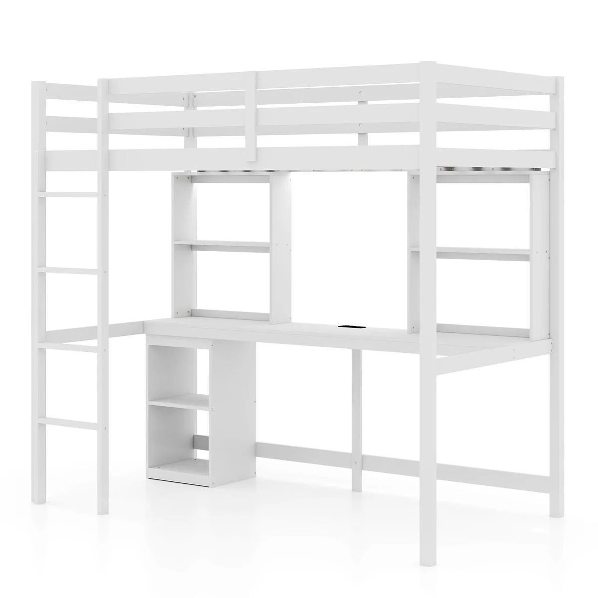 SlickBlue SlickBlue Loft Bed Twin White LED Desk 79.5" 44" 72 — product photo
