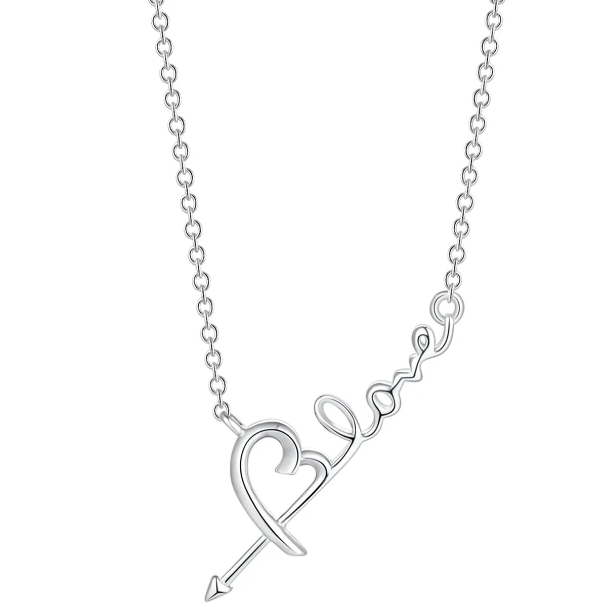 Mabella Fashion Mabella Fashion 925 Sterling Silver Arrow Love Necklace 16-18 in — product photo