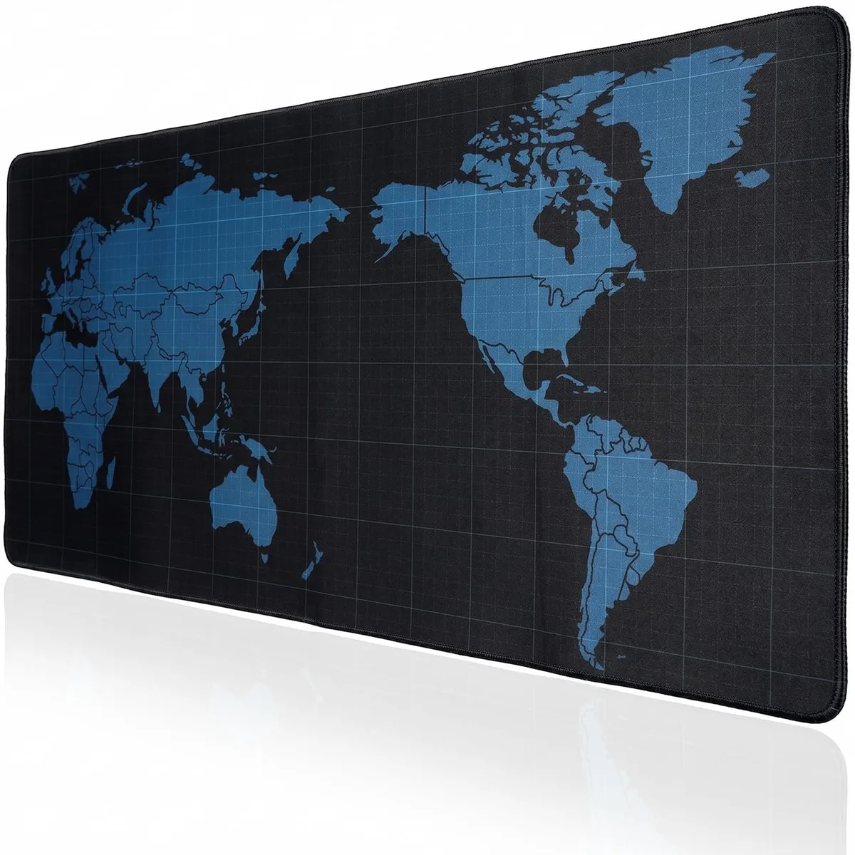  Jeffbaubl Black World Map Mouse Pad 35.4 x 15.7 in — product photo