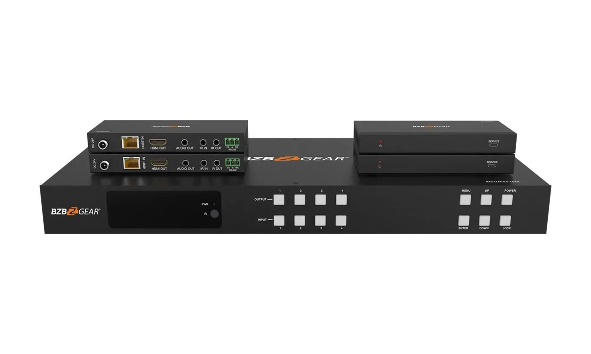 BZBGEAR BZBGEAR BG-UM44-150L-KIT 4x4 HDMI HDBaseT Matrix Video Switch — product photo