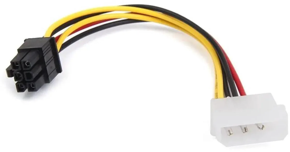 SMUGDESK SMUGDESK 4Pin Molex Male to 6Pin PCIE Female GPU Power Adapter Cable 18cm — product photo