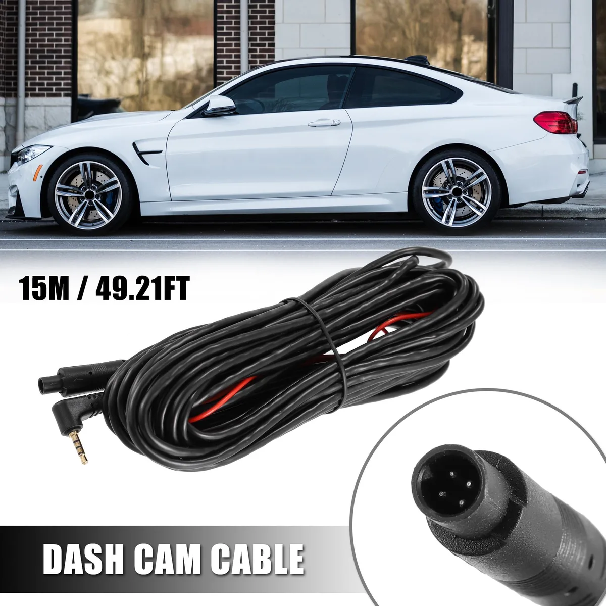 Unique-Bargains Unique-Bargains 4 Pin 15m 49.21Ft Dash Cam Rearview Backup Camera Extension Cable — product photo