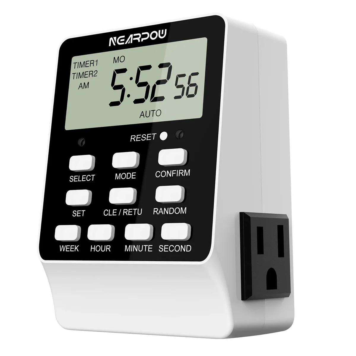 Dual Digital Light Timer 2 Outlets 18 Programs 15A 1800W — product photo