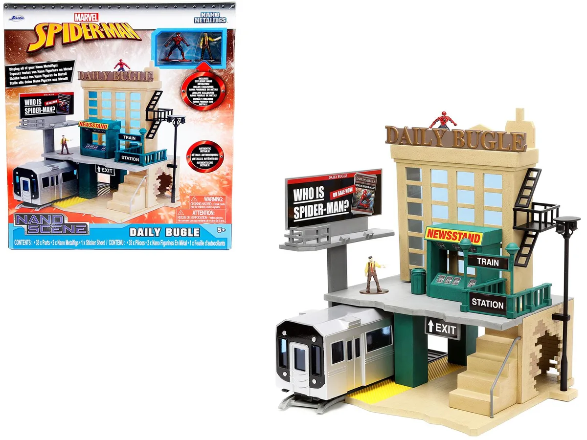 Jada Jada Daily Bugle &amp; Subway Diorama Set Nano Scene 10x12 in 1.65 in Figures — product photo