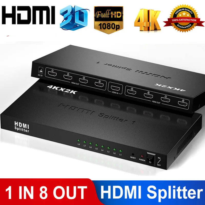 Jansicotek Jansicotek HDMI Splitter 1x8 8 Port 4Kx2K 1080P 3D HDCP 1.3 — product photo