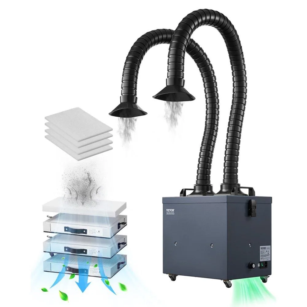VEVOR VEVOR DX2000 Soldering Fume Extractor 275W 380m³/h 10 Speed 4-Stage Filter Dual Hose Specialty Appliance — product photo