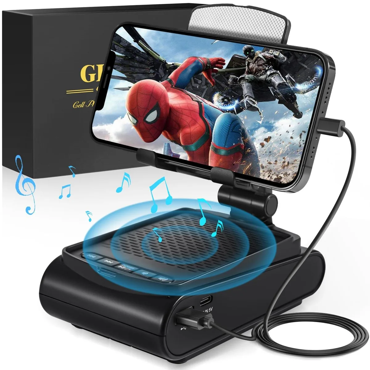 ARENTI ARENTI 3-in-1 Bluetooth Speaker Phone Stand 360 Rotatable 4-13 inch .59 inch thick — product photo