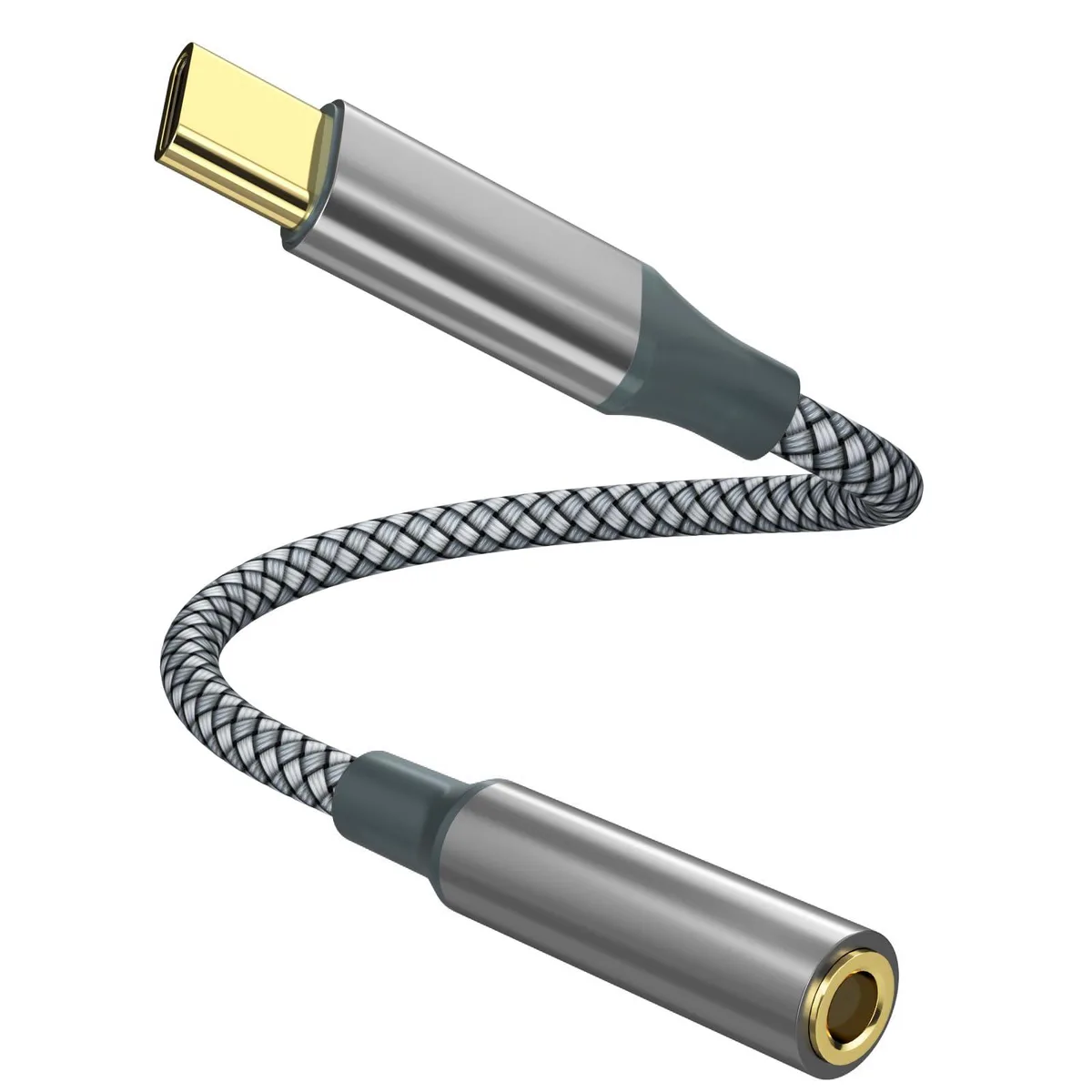 Henrety HT-UC3.5-1234 USB-C to 3.5 mm Audio Adapter Gray 0.3 m — product photo