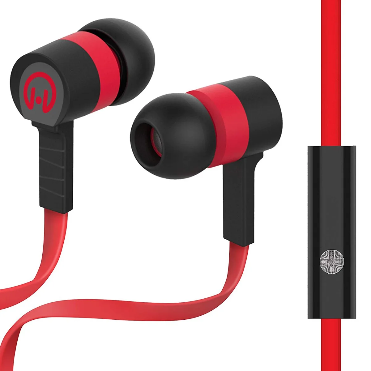 HyperGear HyperGear Low Ryder 3.5mm Earphones Red Black 10mm Drivers — product photo