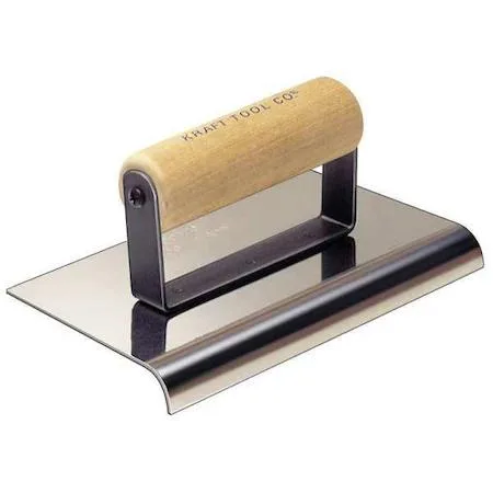 KRAFT TOOL CF907 stainless steel sidewalk edger with wooden handle
