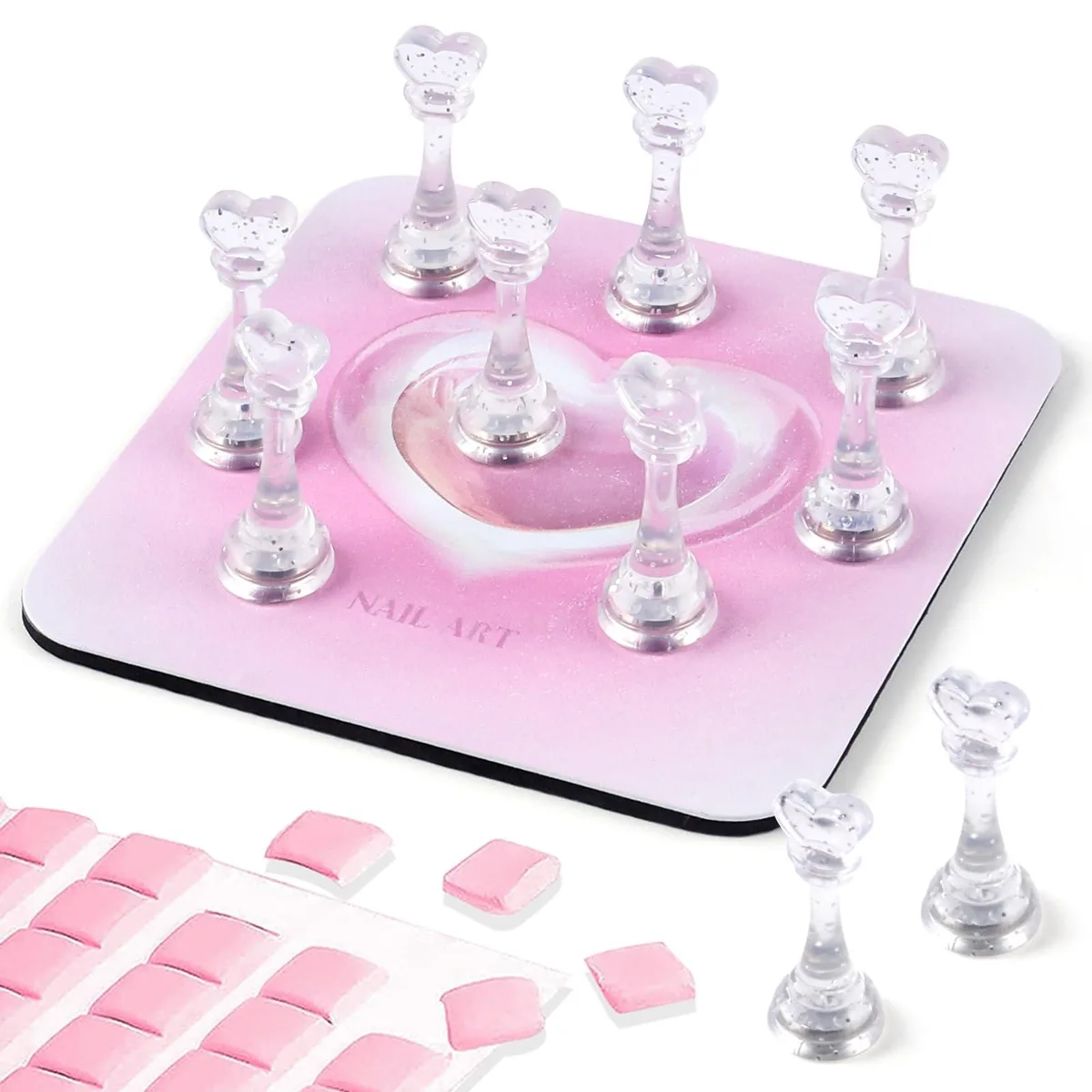  Avid Magnetic Nail Stand Set 10 Holders 48 Tapes Acrylic Black — product photo