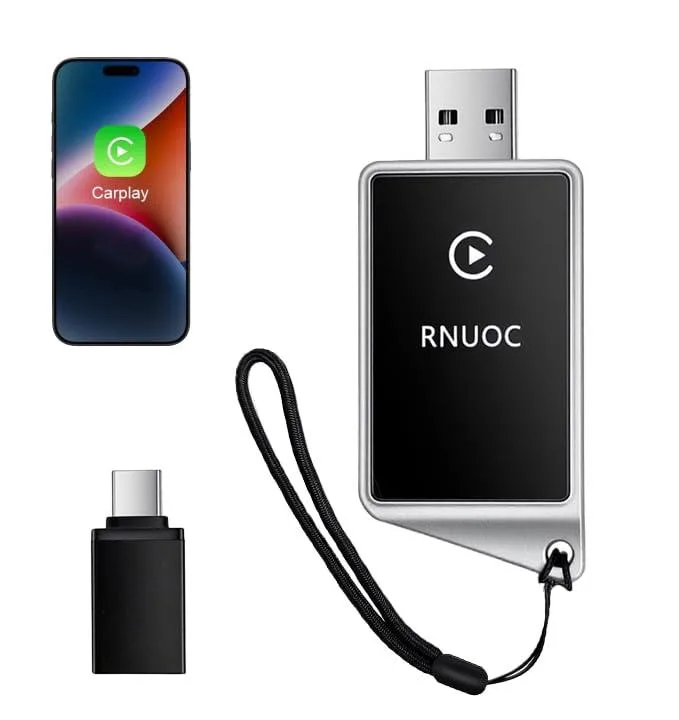 Compact silver USB-C dongle with minimalist aluminium finish
