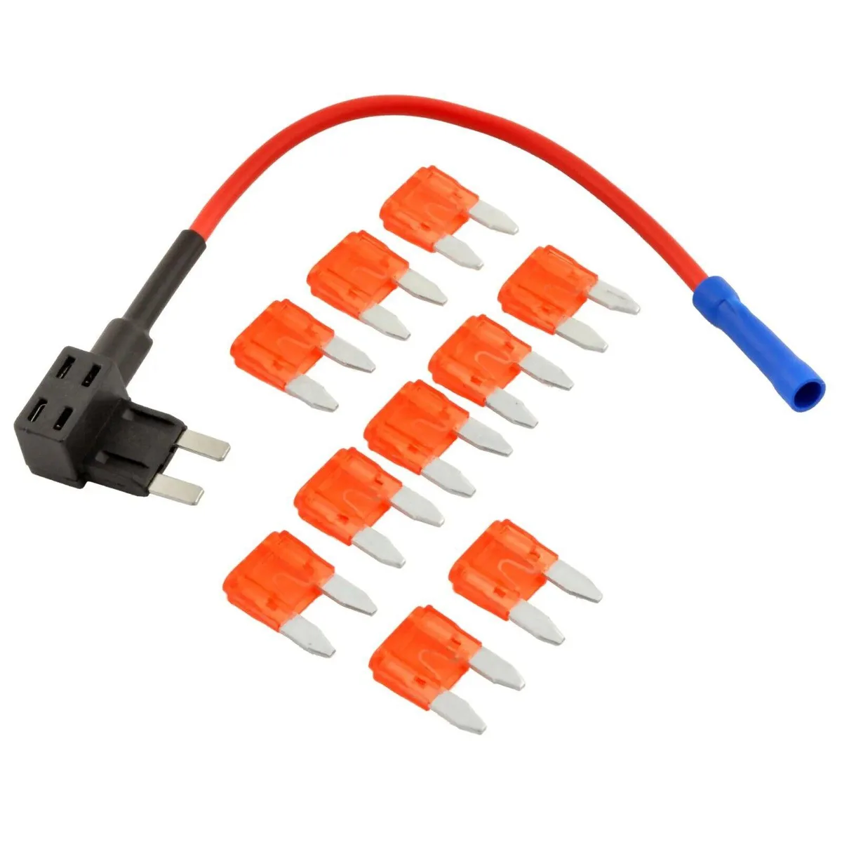 The Wires Zone The Wires Zone ATM Mini Blade Fuses 10A 10 Pack with Holder — product photo