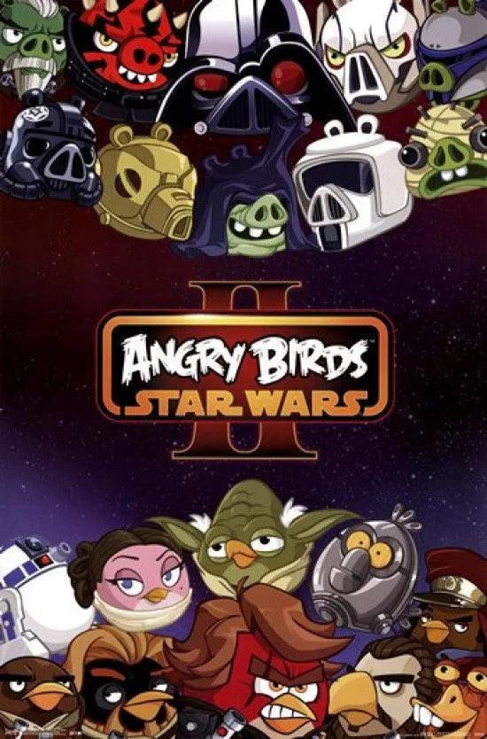 Poster print 24 x 36 showing Angry Birds Star Wars 2 characters