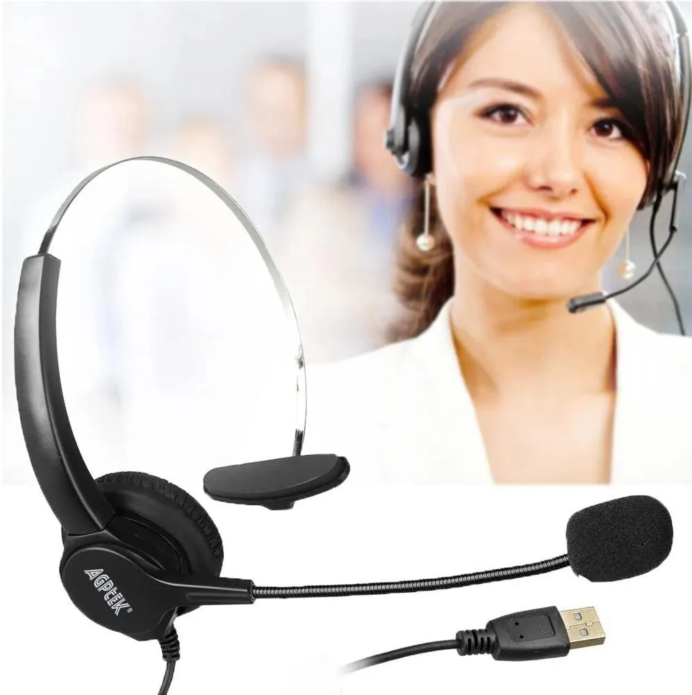 AGPtek AGPtek HA0083 wired headset 150 ohm monaural noise cancelling — product photo