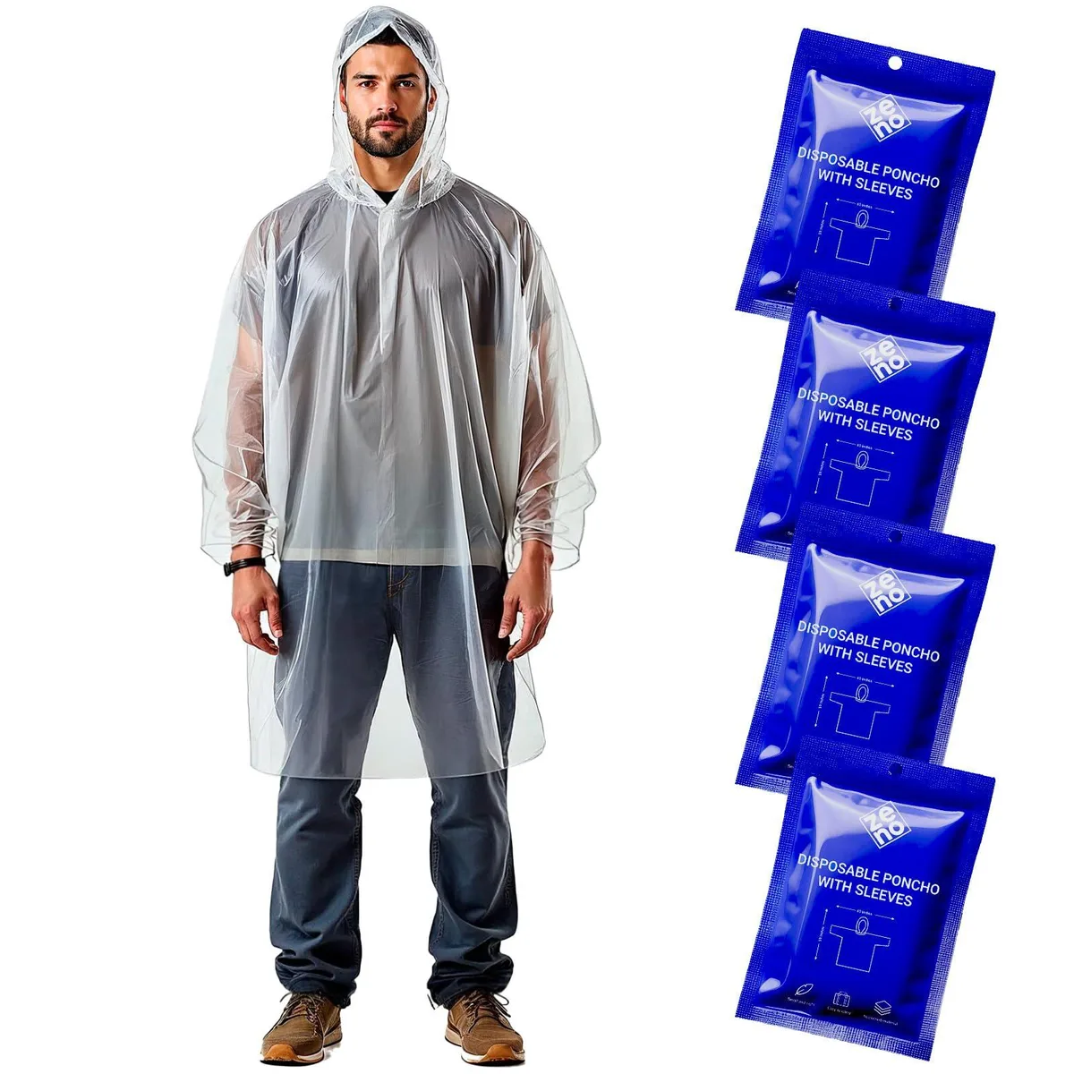  ZENO Poncho ZEDIS4306 Dark Blue Pack of 4 — product photo