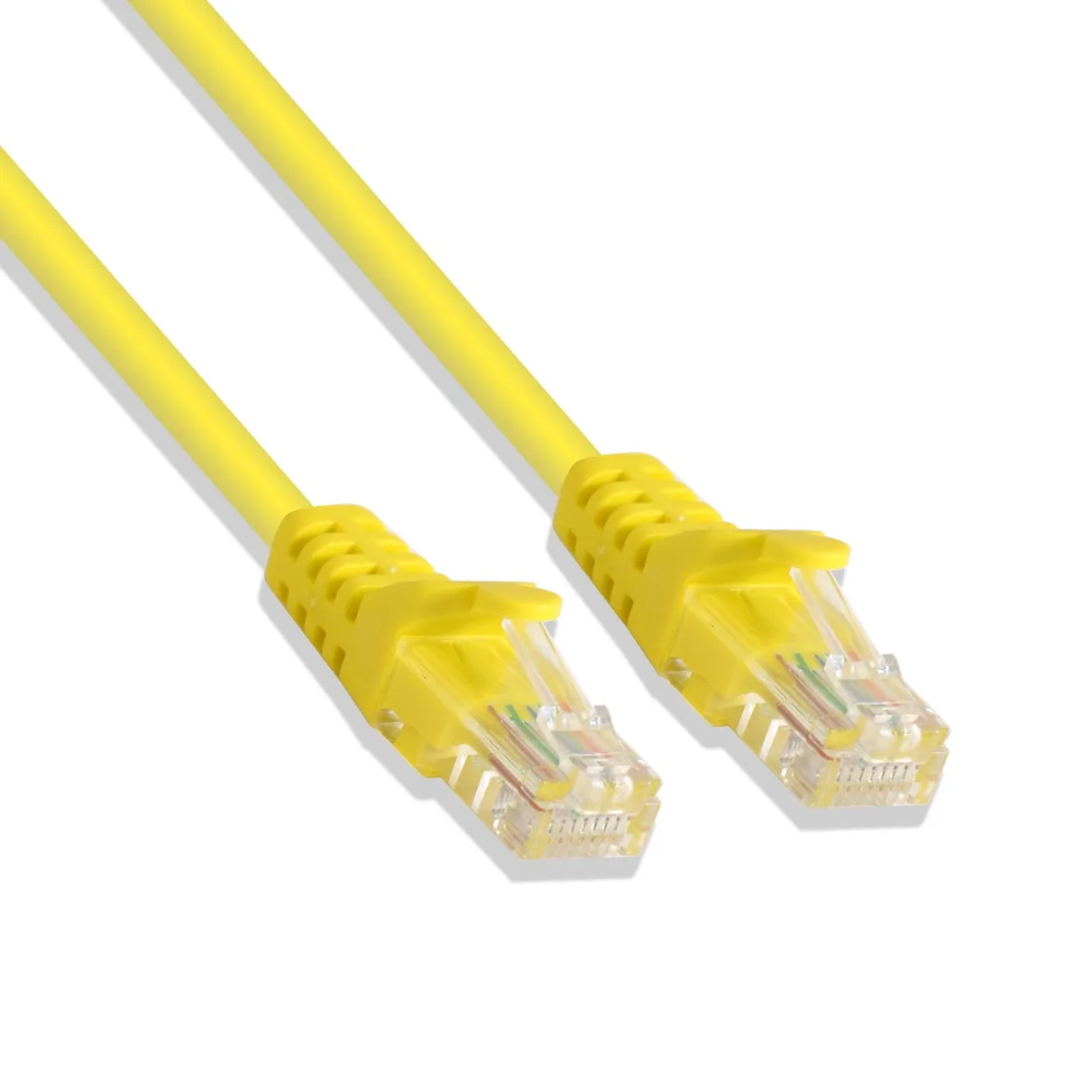 Ten yellow Cat6 Ethernet cables, 10 ft each, unshielded with snag-free boots