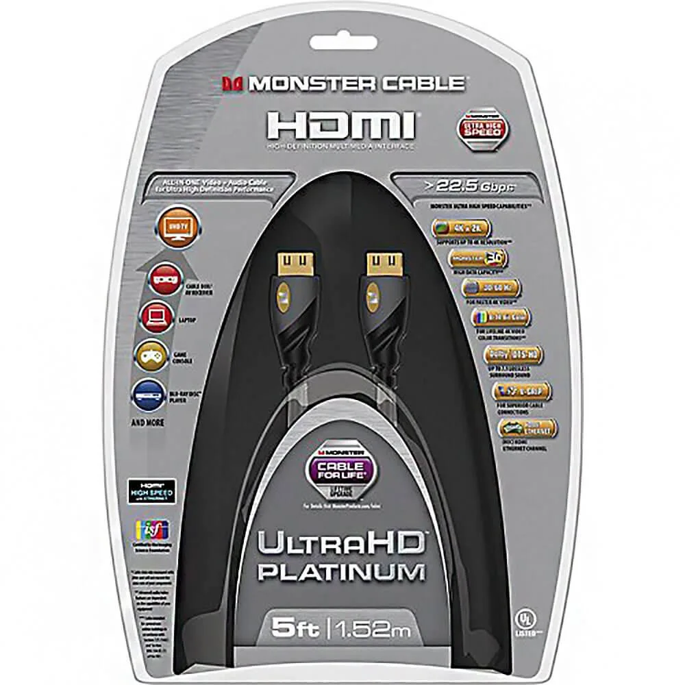 Monster Monster 140811-00 5 ft Black HDMI cable — product photo